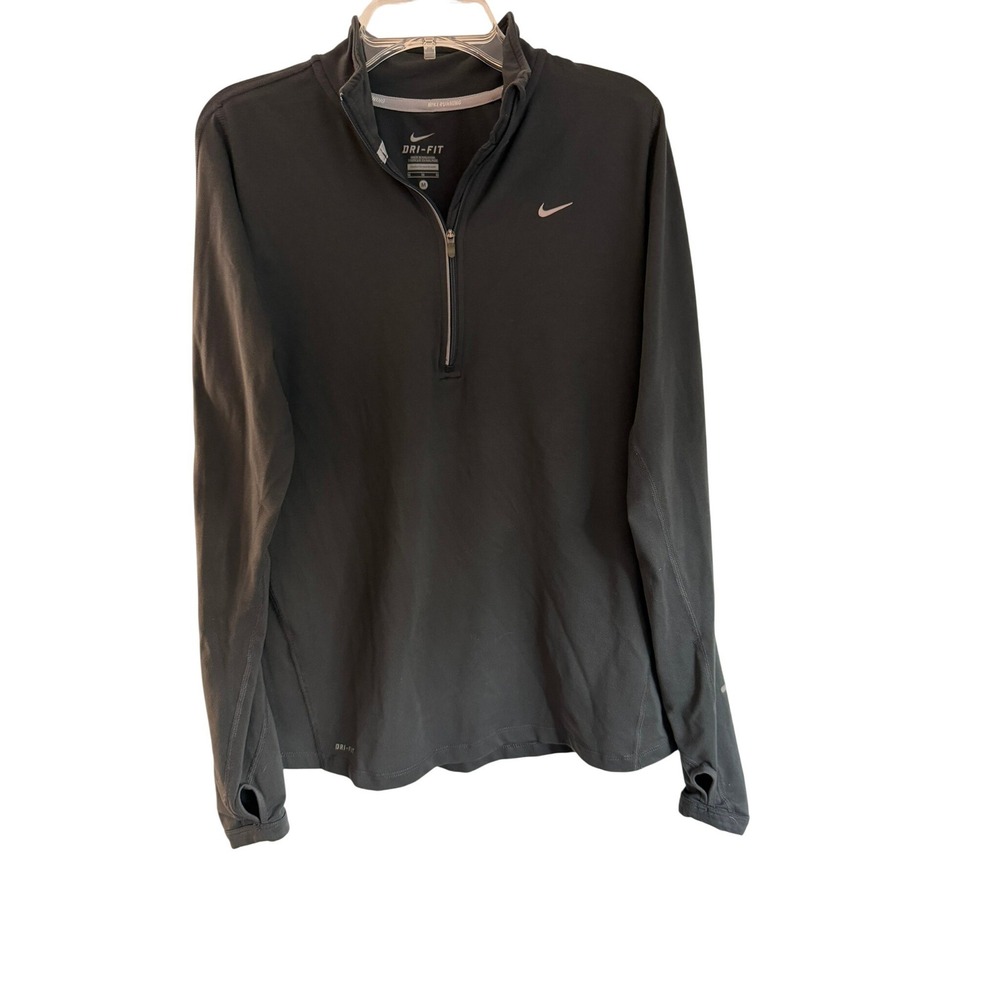 Nike Running Element Dri-FIT Element Half Zip Black Thumbhole Women's Medium